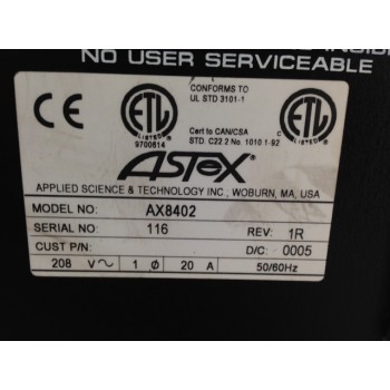 MKS AX8402 ASTEX High Concentration Ozone Generator